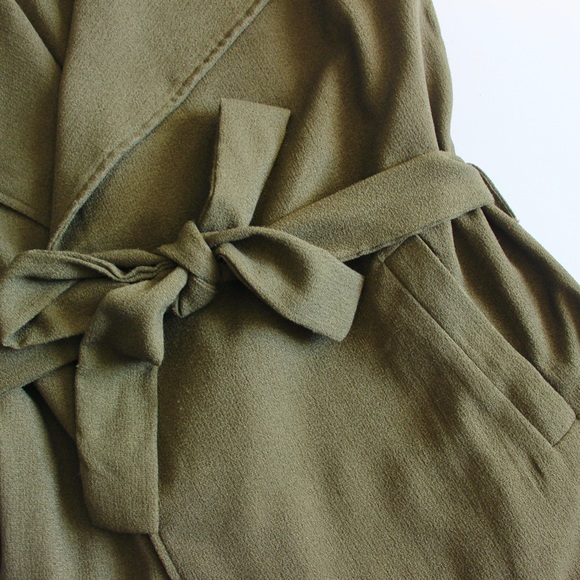 SOPHIE RUE Sleeveless Army Green Vest w/ Tie - Picture 4 of 7